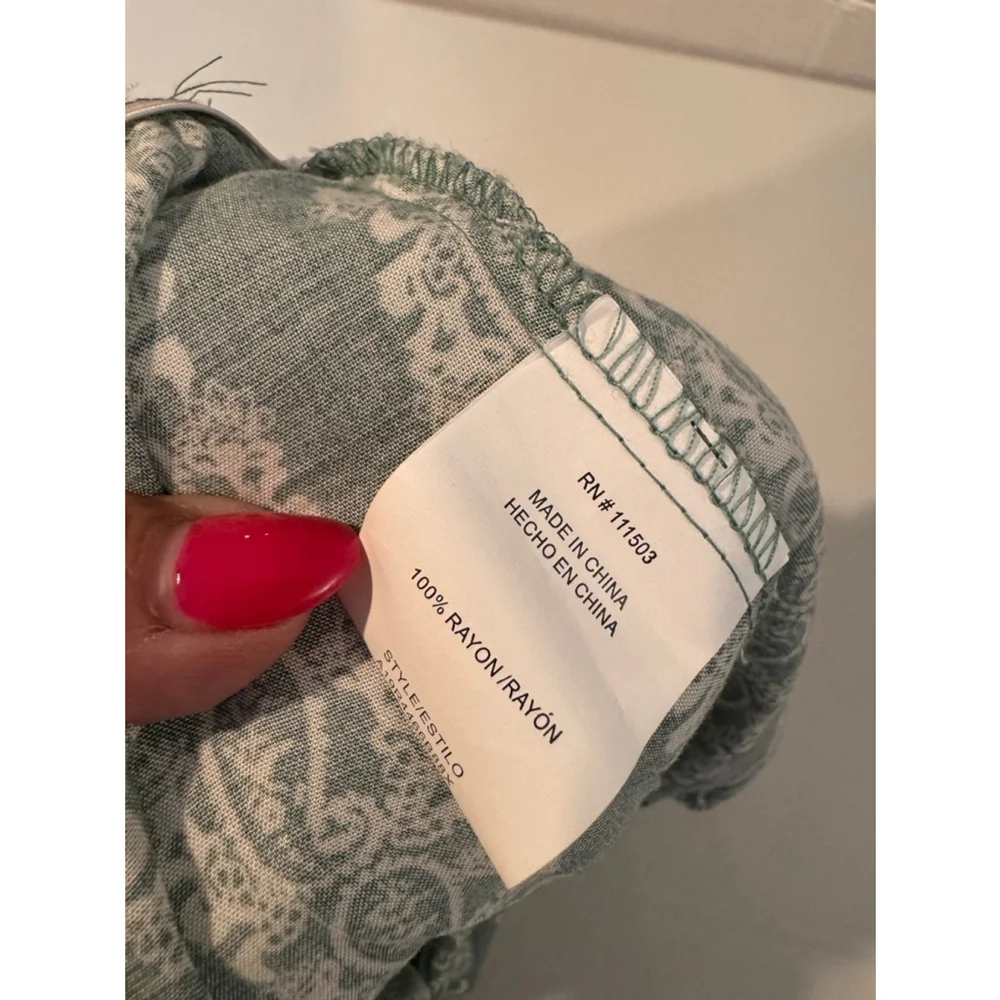 AUW Jumpsuit Green White soft and stretchy Size 1X - Picture 11 of 12